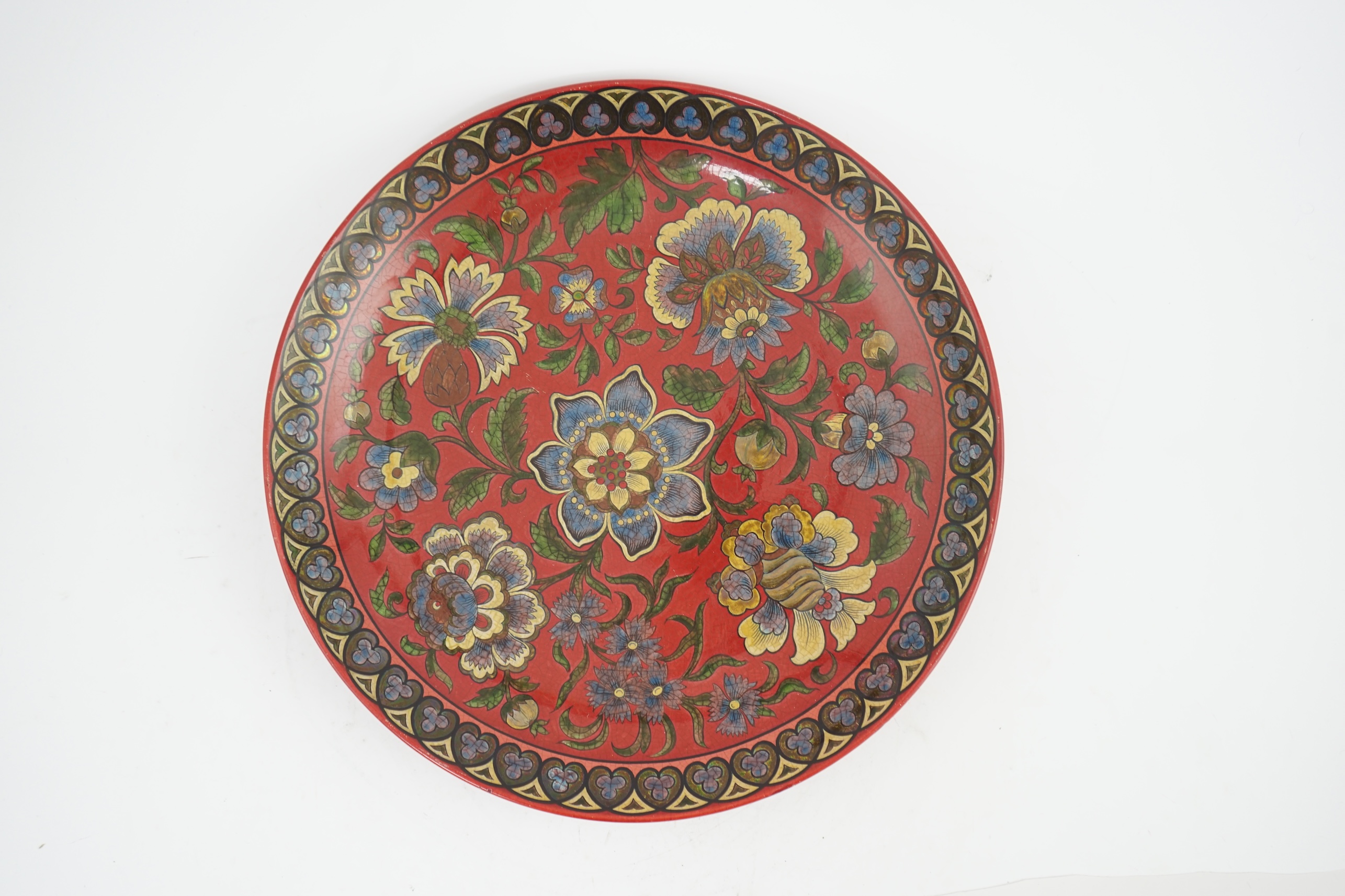 An early Zsolnay Persian inspired lustre charger, late 19th century